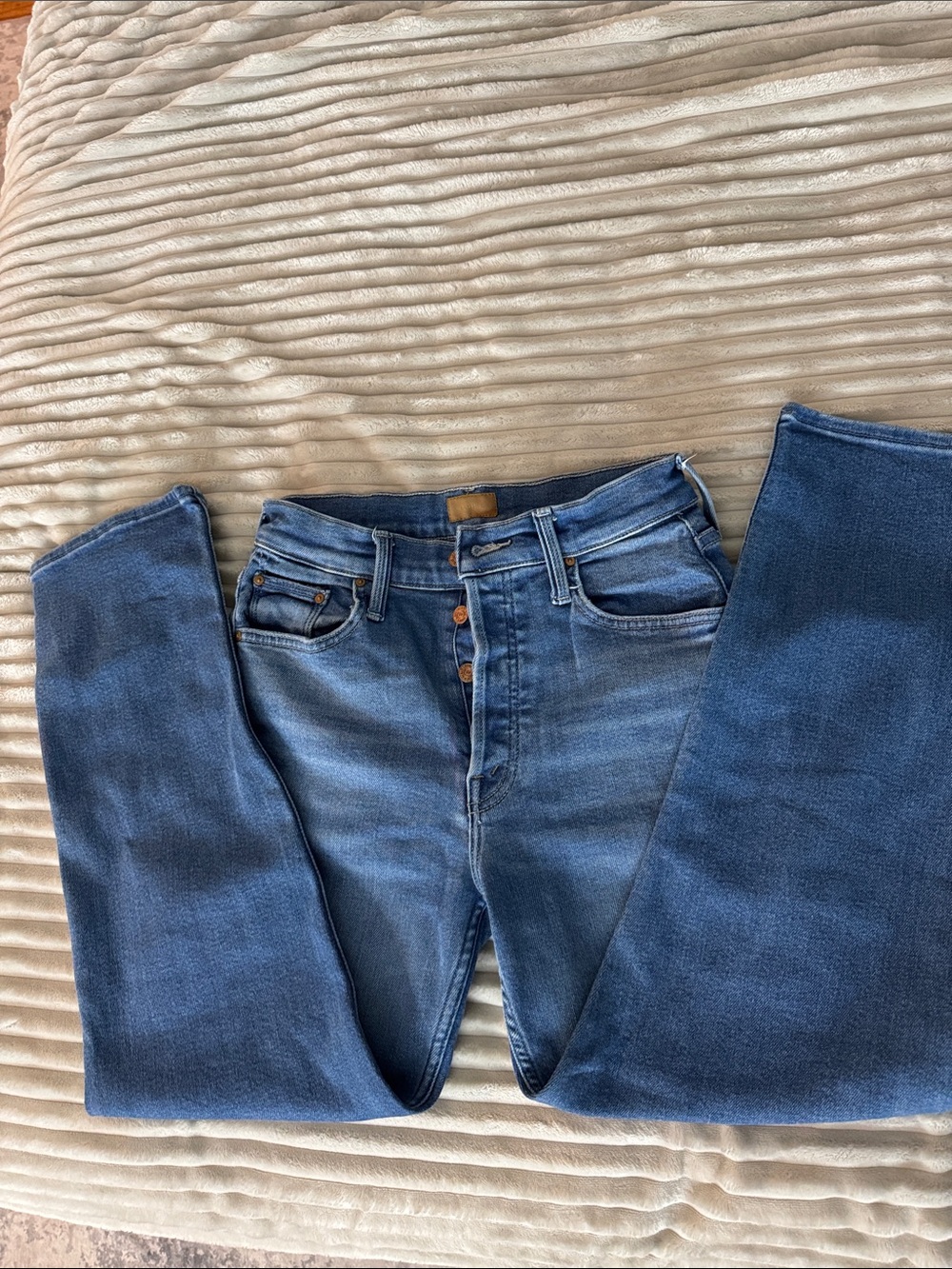 MOTHER Men's Mid-Blue Straight Jeans